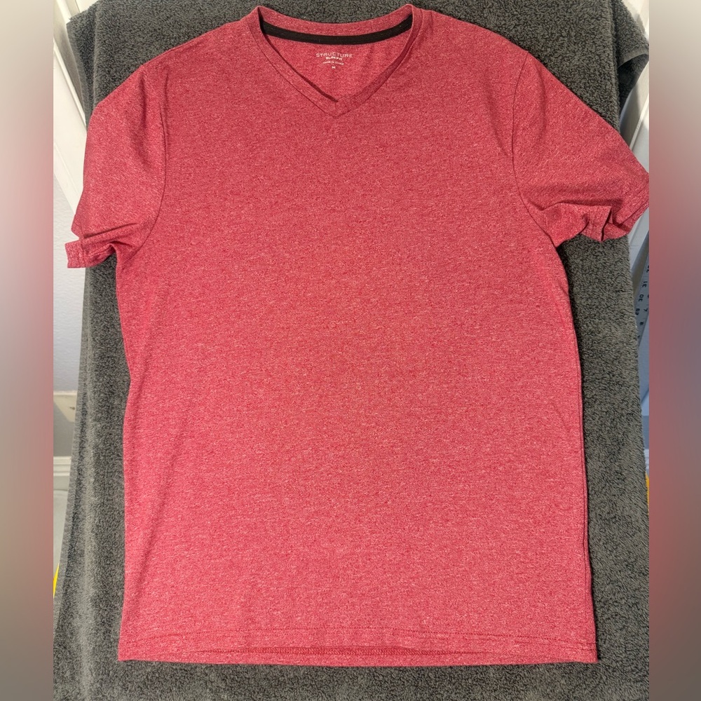 Structure‎ Slim Fit Red V-Neck T-Shirt